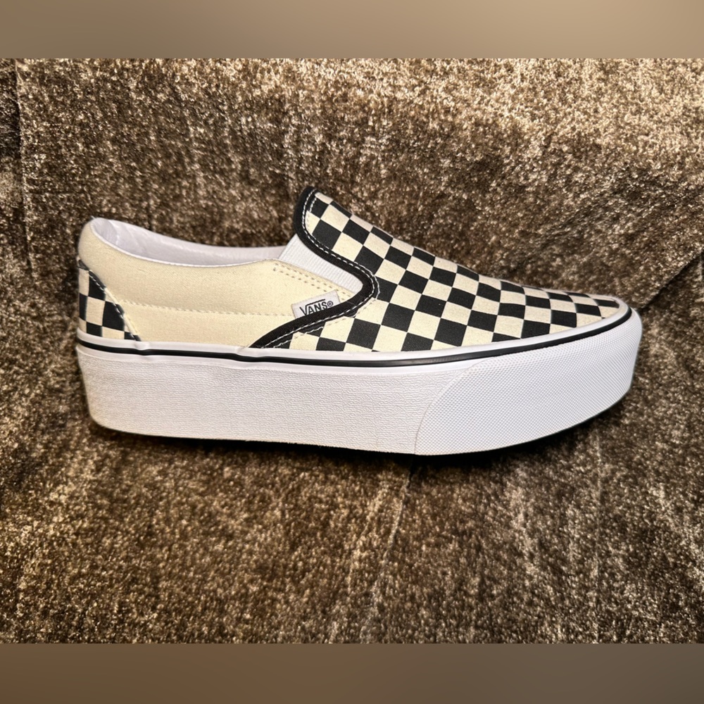 Vans Checkerboard Platform Slip On